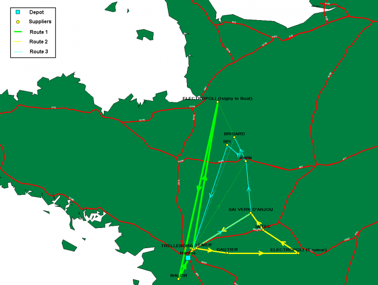 The routing summary of the optimized scenario.